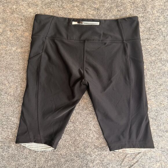 MPG Womens Shorts Large Black Biker Workout Yoga Athleisure Back Zippered Pocket - Picture 2 of 13